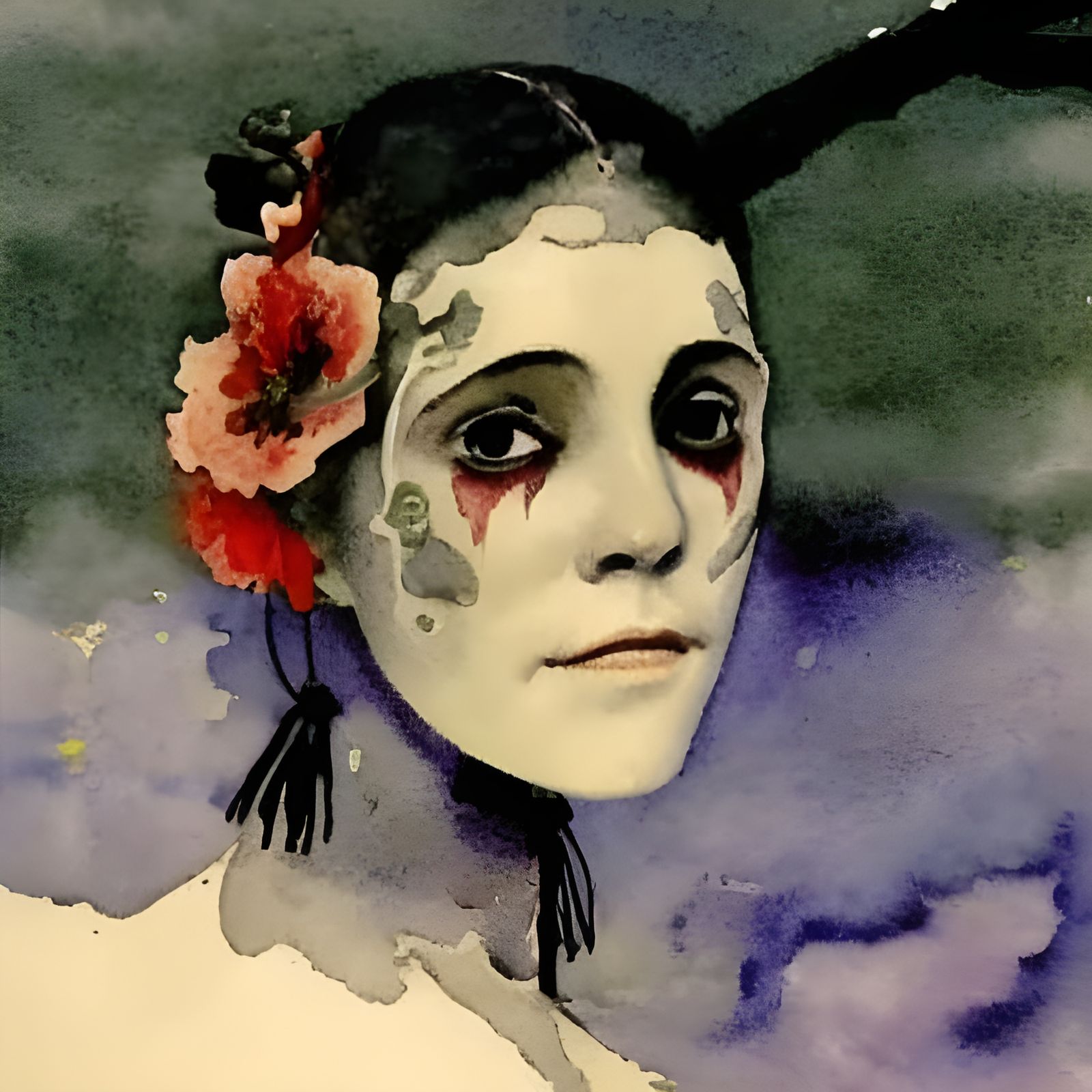 Ghoul in Detailed Watercolor Style