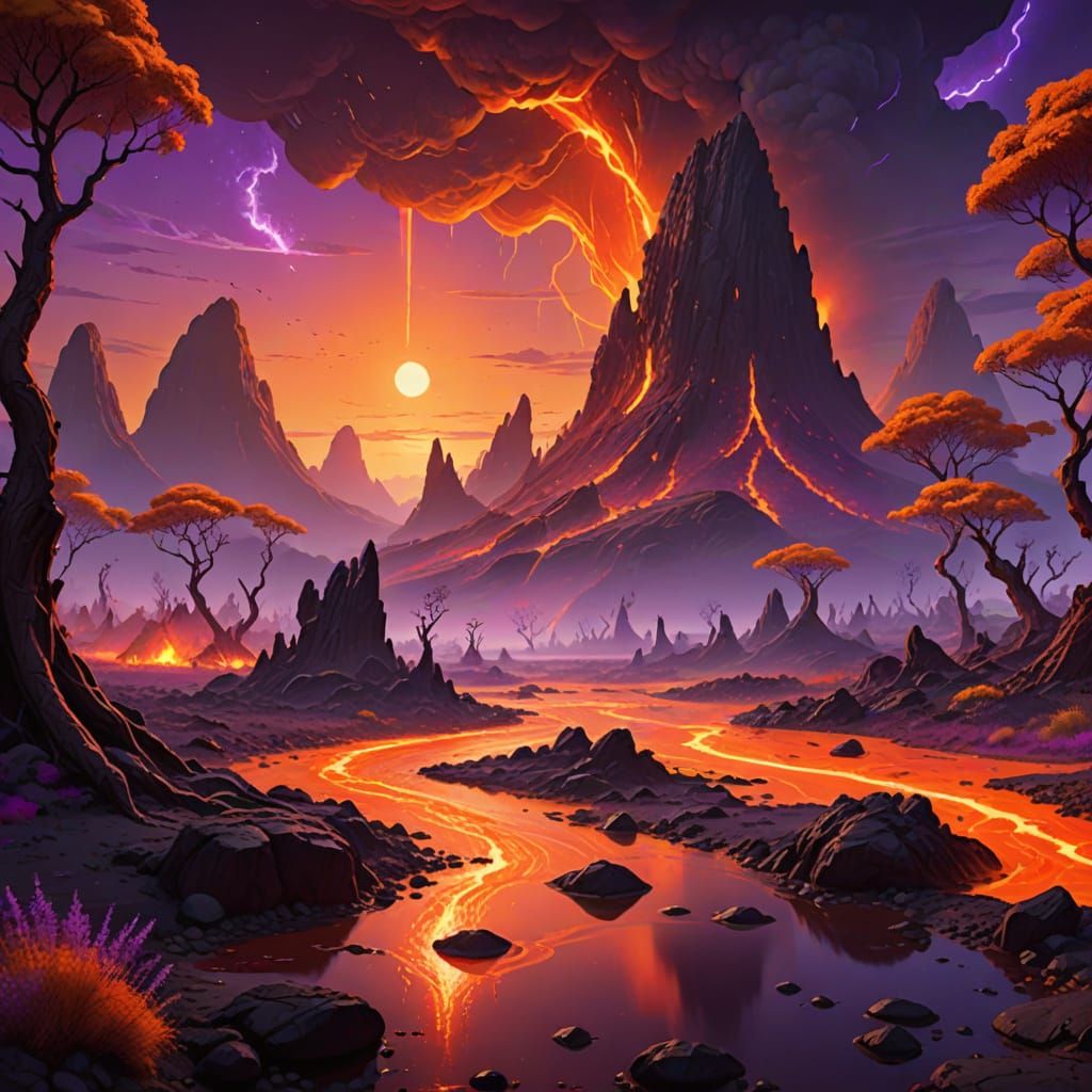 Ethereal Alien Landscape in Vibrant Hues