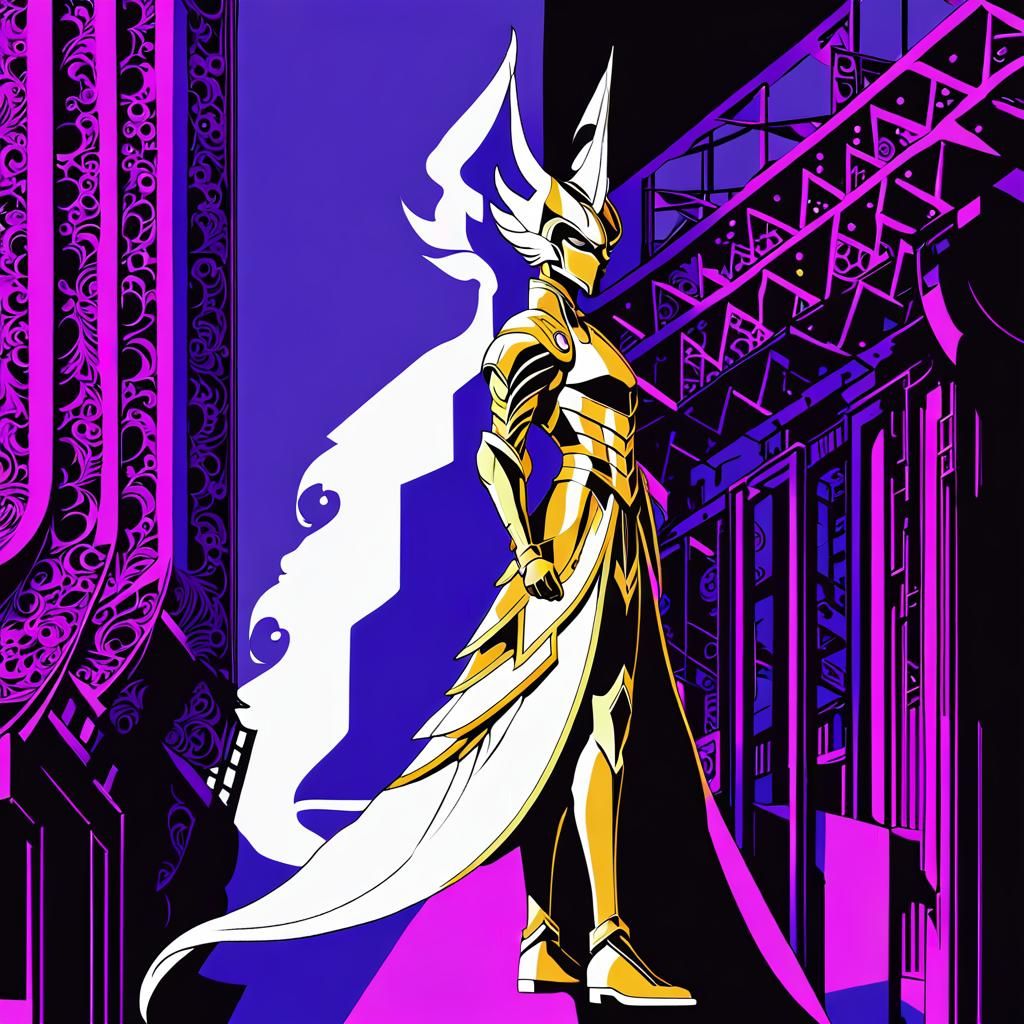 Dragon Princess Knight in Gold Armor, Anime Art