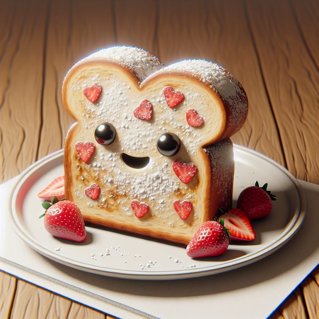 Sentient French Toast Character in 3D Render