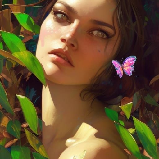 Latina Beauty in Jungle, Fauvism Style