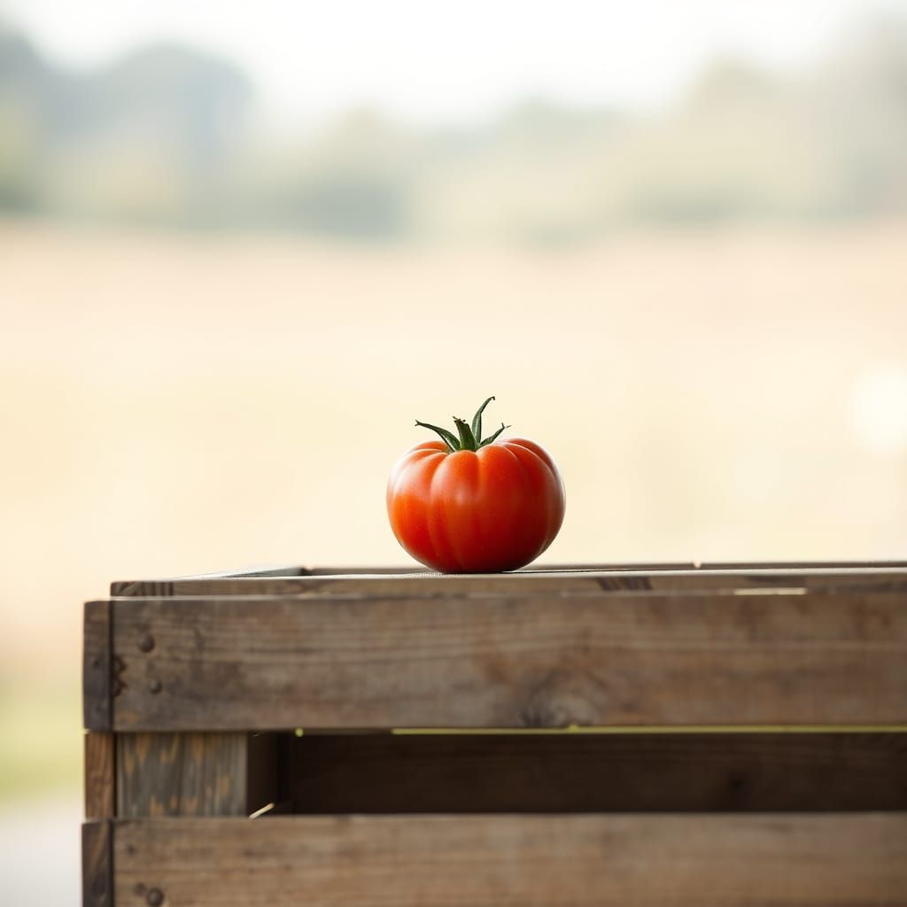 Ethereal Tomato Still Life with Watercolor Effects