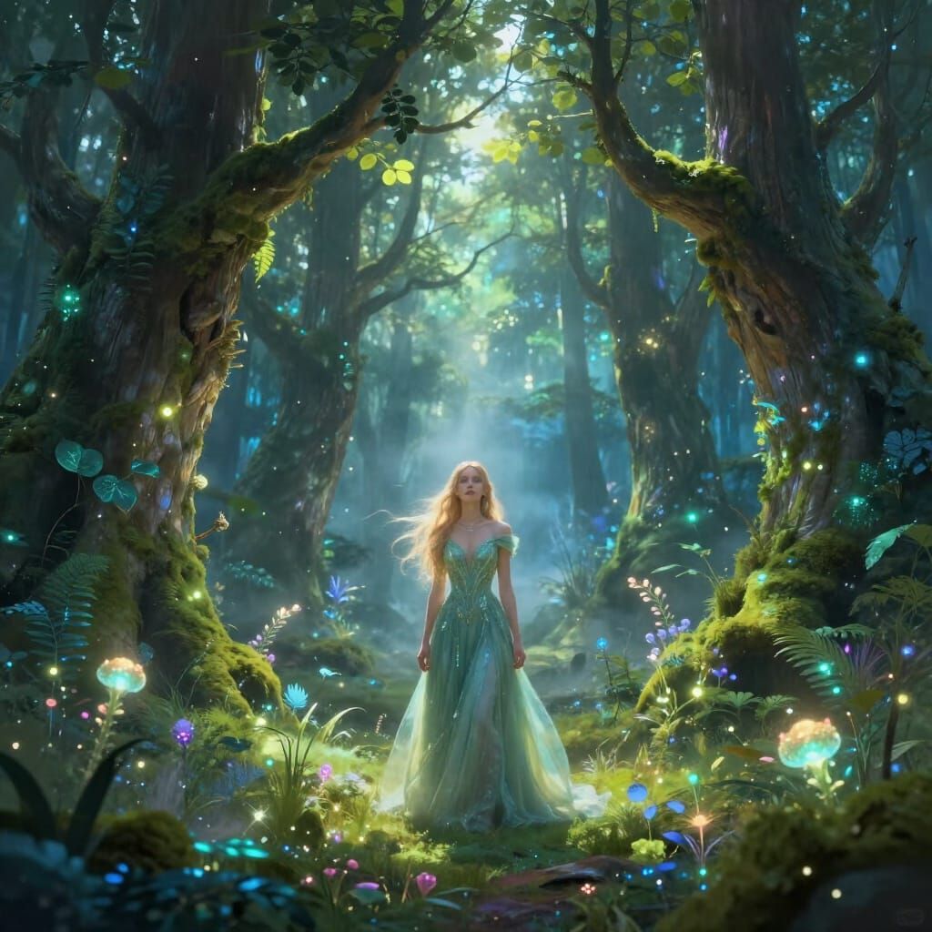 Sigrid in Enchanted Luminous Forest