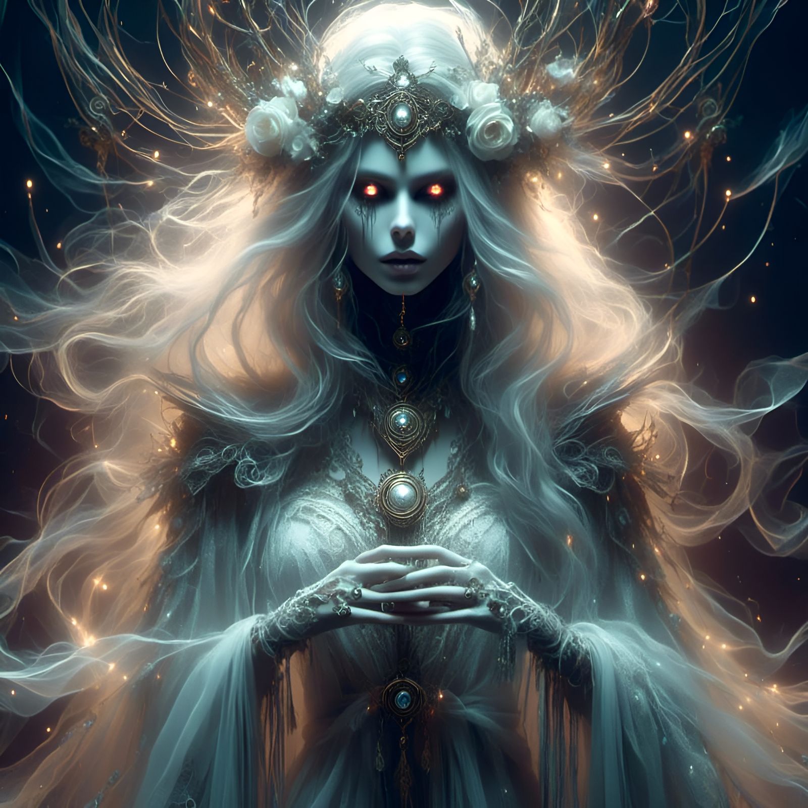 Ghostly Undead Bride in White