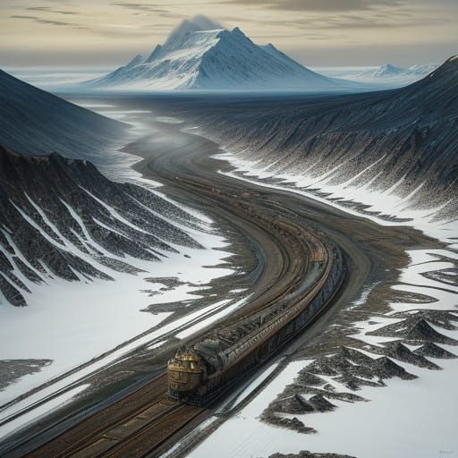 Steampunk Dalton Highway in a Winter Wonderland
