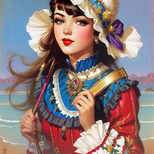 Classic Portrait of a Woman with Pretty Face