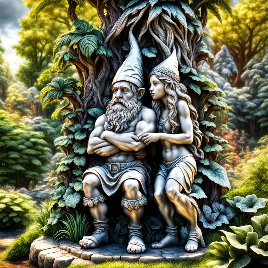 Adam and Eve Gnomes in Eden