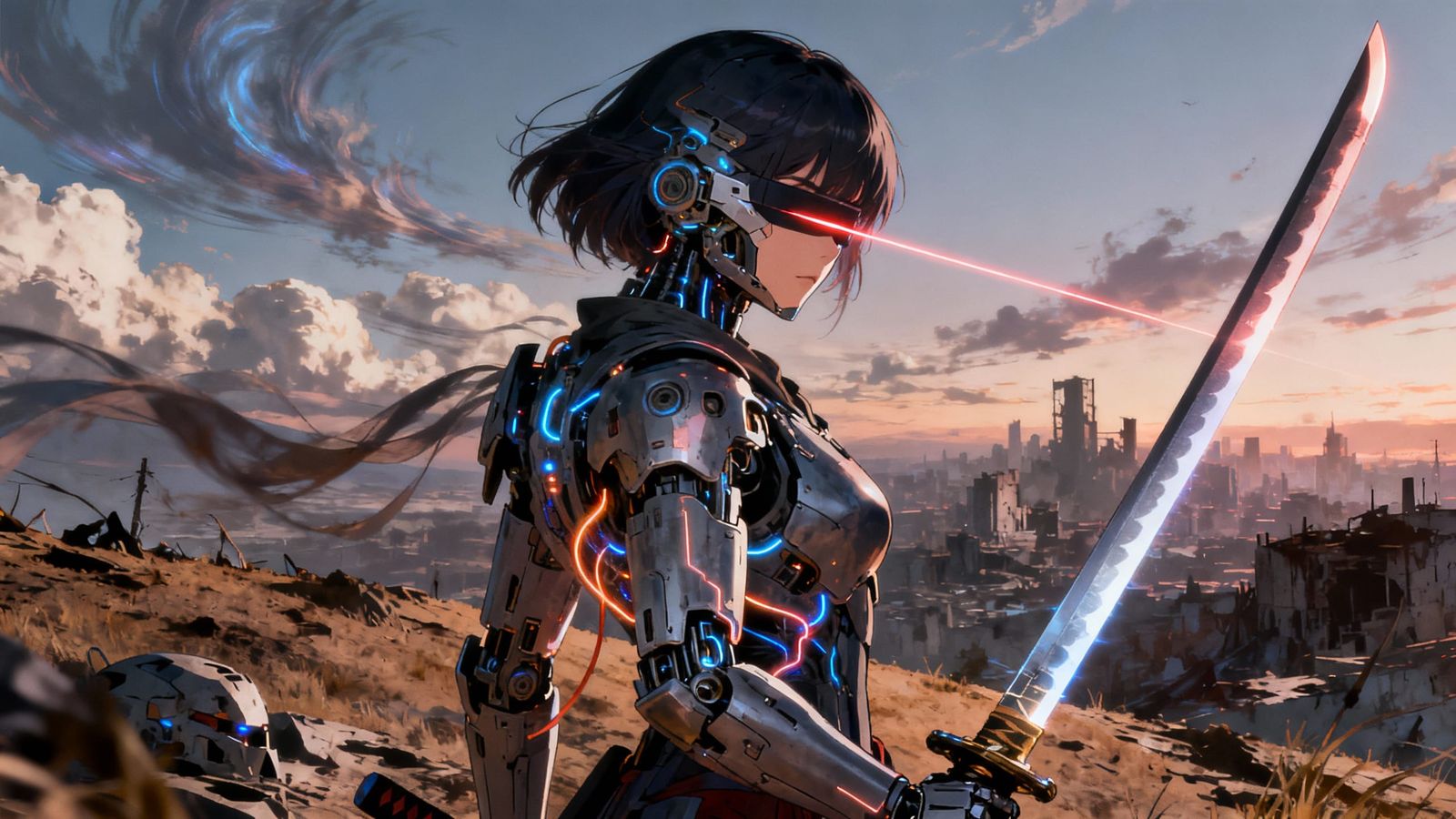 Cyborg Swordsman Anime Key Visual