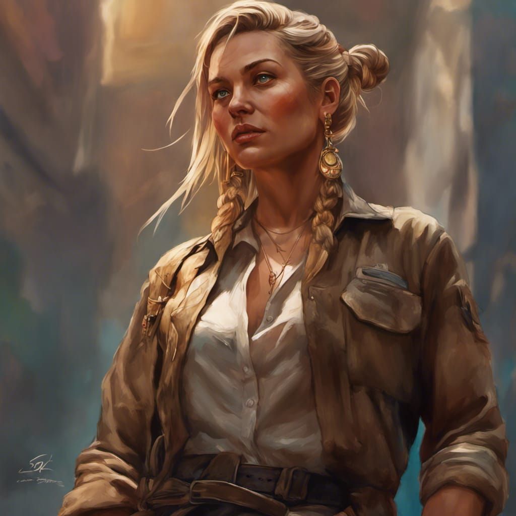 Hyperrealistic Female Indiana Jones Portrait