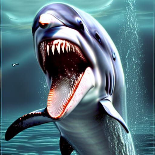 Ominous Evil Dolphin in Post-Apocalyptic Horror