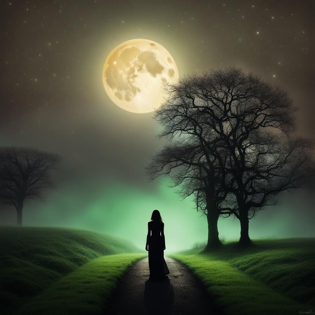 Silhouette of Woman at Gateway to Paradise