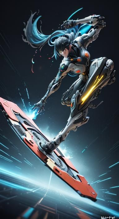 Nintendo Switch as Anime Girl in Cyberpunk Style