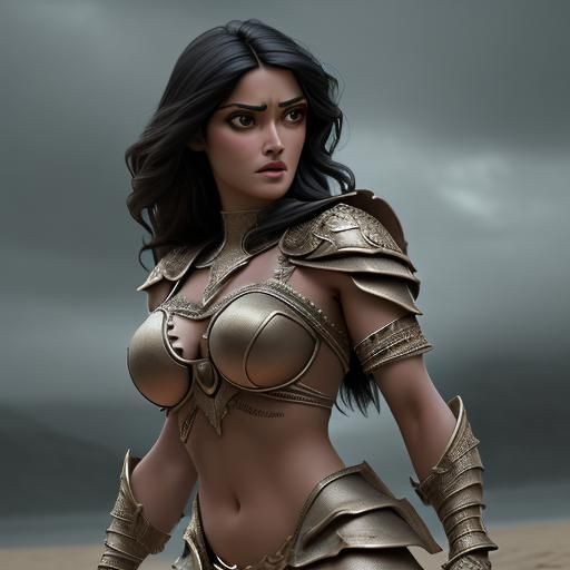 Bikini Armor Woman: Hyperrealistic Cinematic Portrait