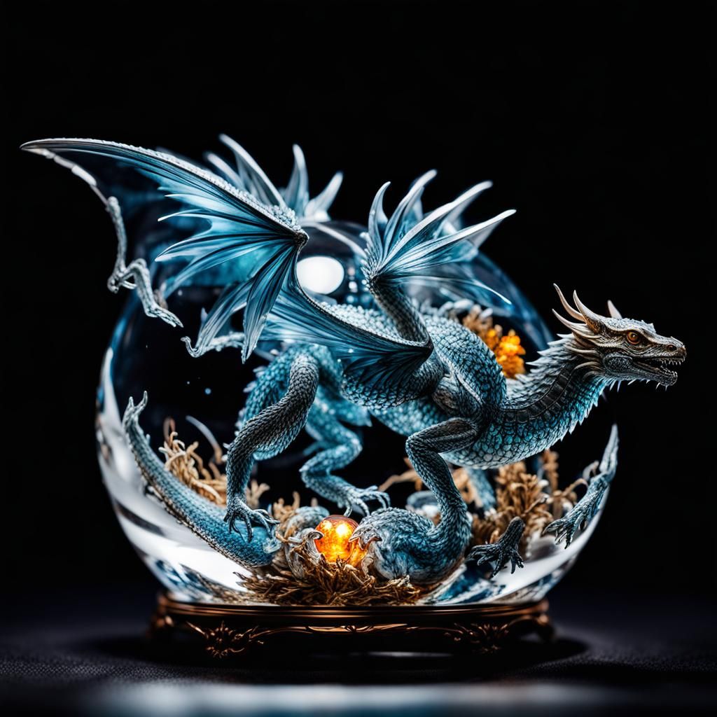 Crystal Dragon Egg Disintegrating: A Digital Masterpiece