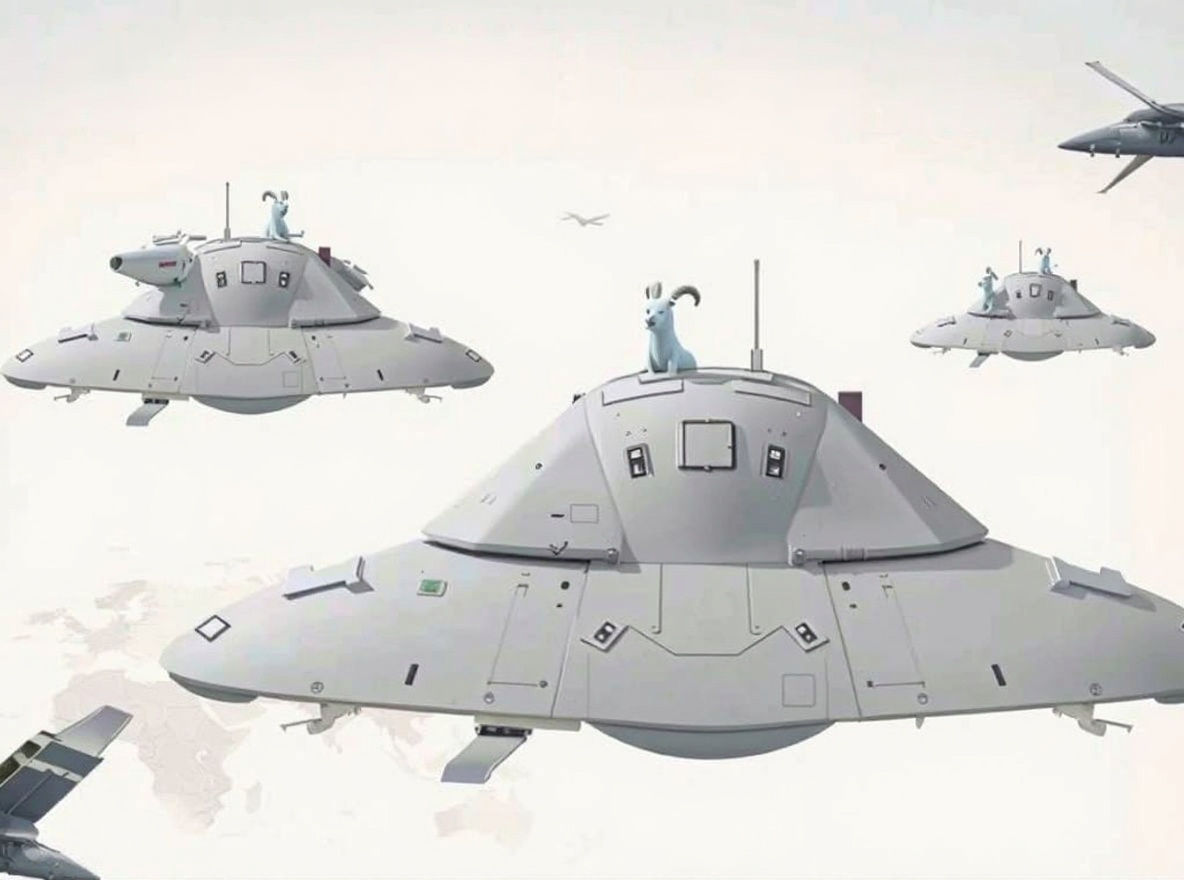 Goat Pilot on Flat Earth in Hyperrealistic Style