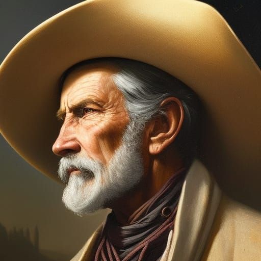 Detailed Cowboy Portrait in Fantasy Art Style