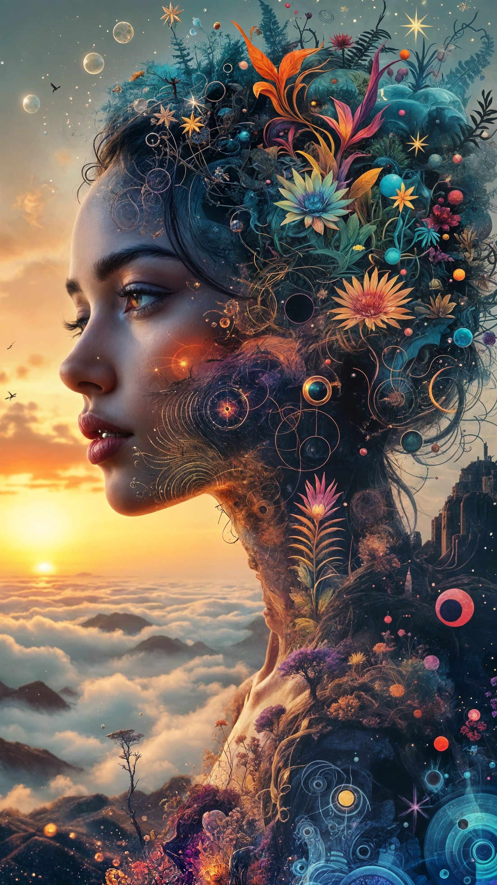 Psychedelic Double Exposure Portrait