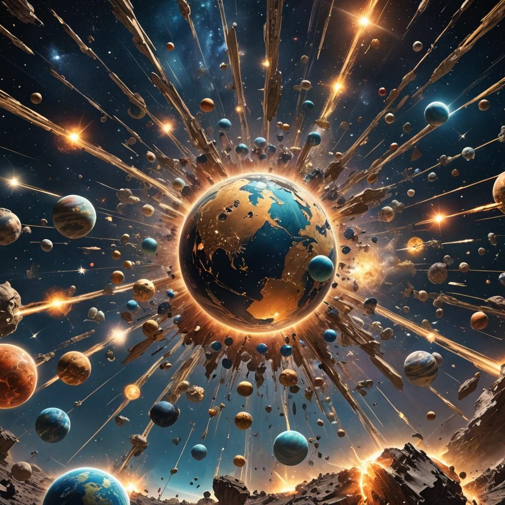 Exploding Planet Reflecting Human Civilization in Galaxy