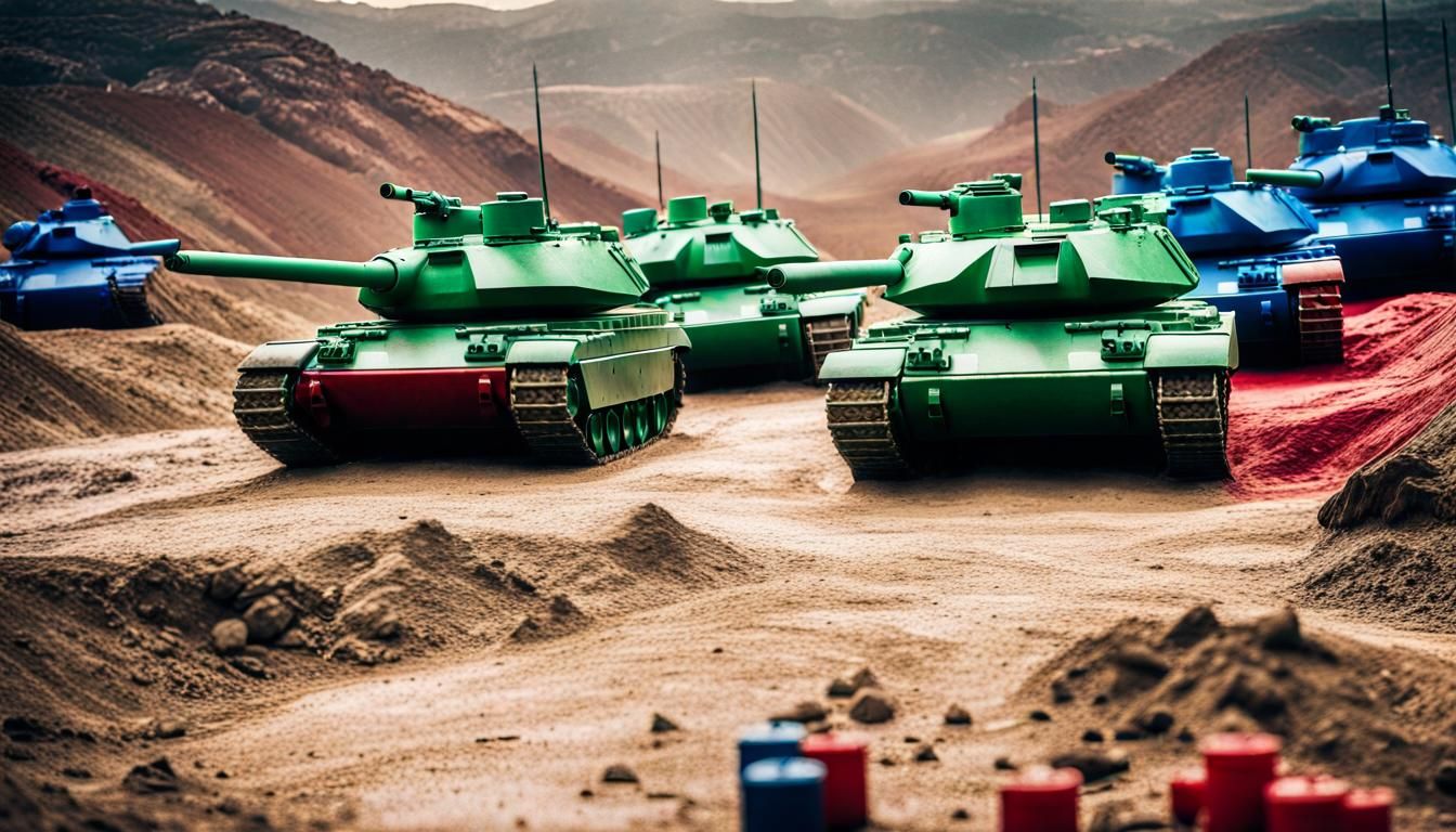 Epic Battle of Toy Tanks in Cinematic Style