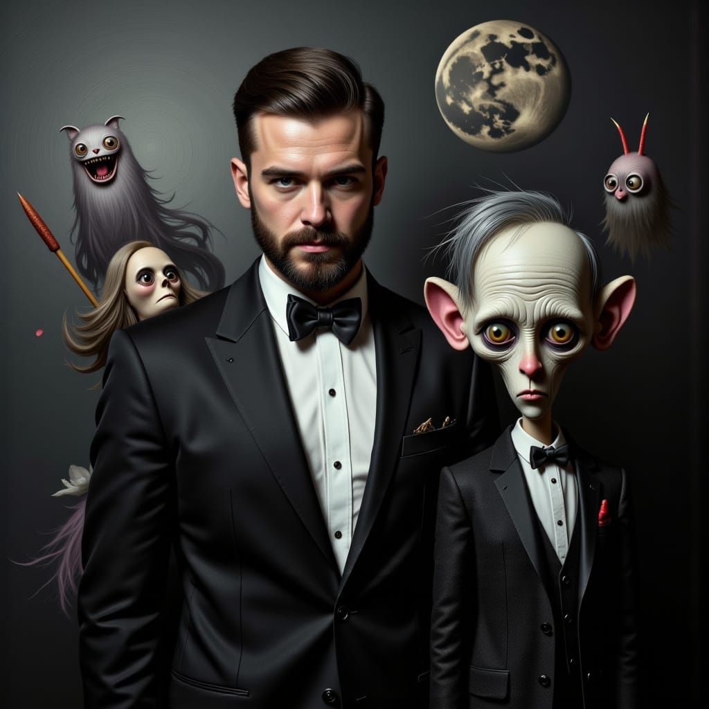 Handsome man in a fantasy world