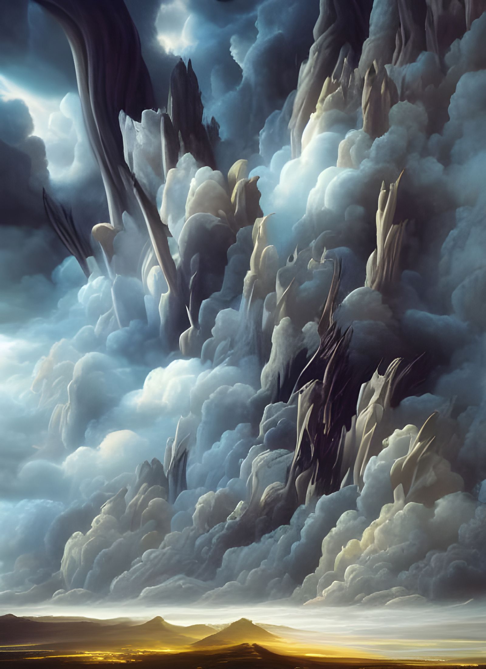 Breathtaking Vista with God Rays and Rain