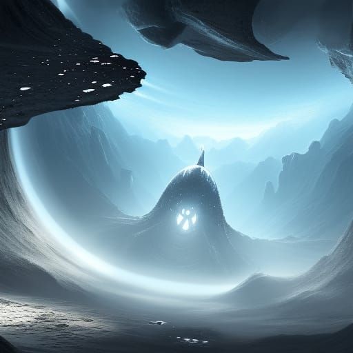 Dramatic Black Hole Concept Art in Deep Color