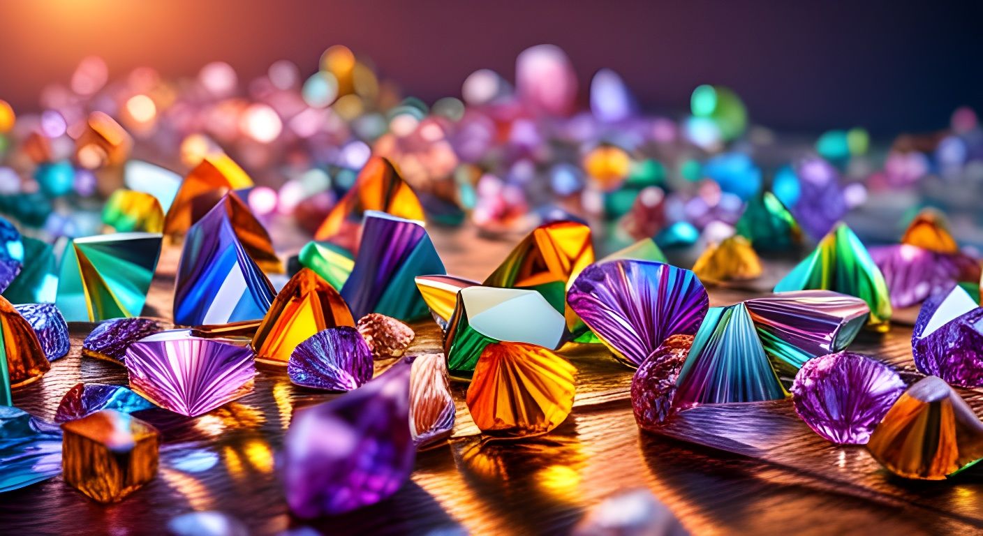 Array of Colorful Crystals