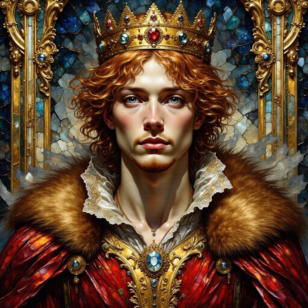 Medieval Prince in Alcohol Ink Style