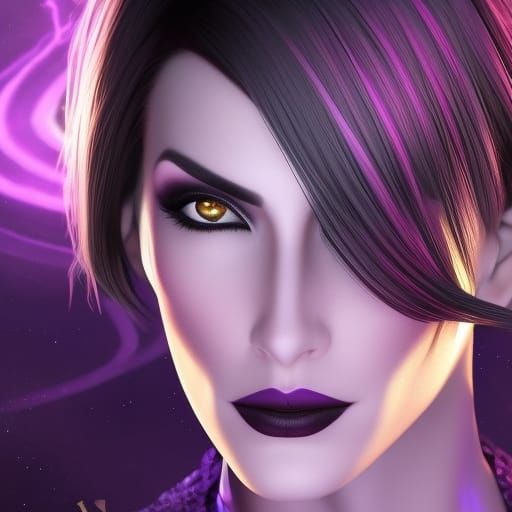 Evil Sorceress Portrait in Digital Painting Style