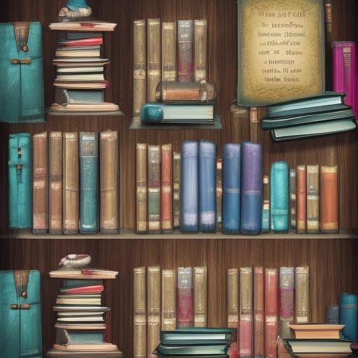 Fantastical Books in Detailed Matte Painting