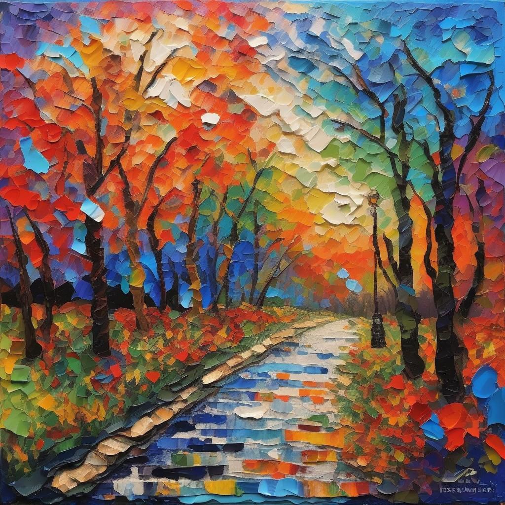 Textured Acrylic Painting in Expressionist Style
