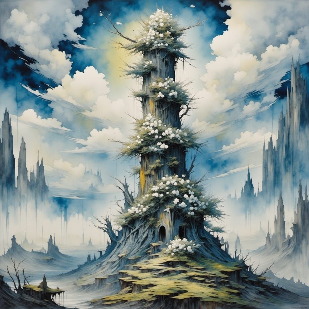 Fantasy World's Enchanted Floral Spire