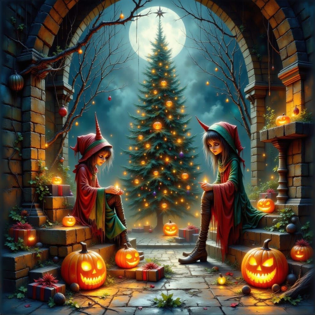 Dark Elves Decorate Macabre Christmas Crypt