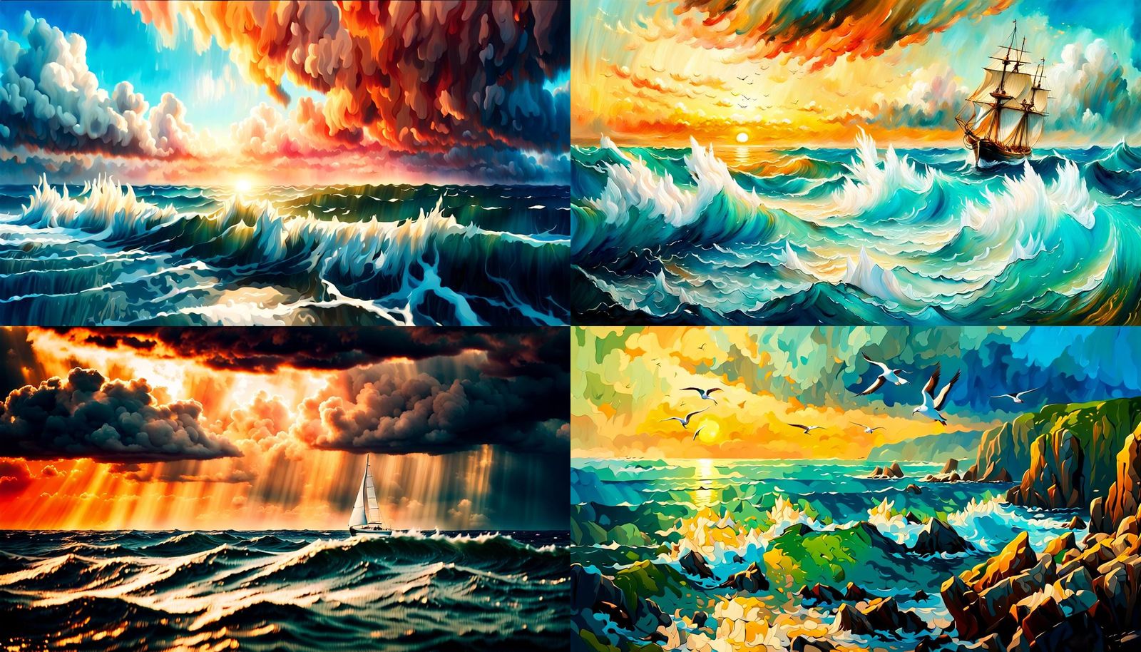 Dramatic Sky Over Raging Sea