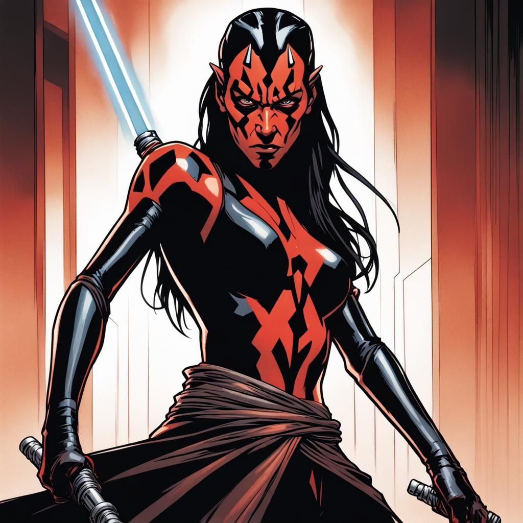 Female Darth Maul as Comic Book Art