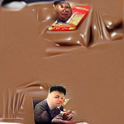 Kim jong un eating chocolate and getting kim jong ill