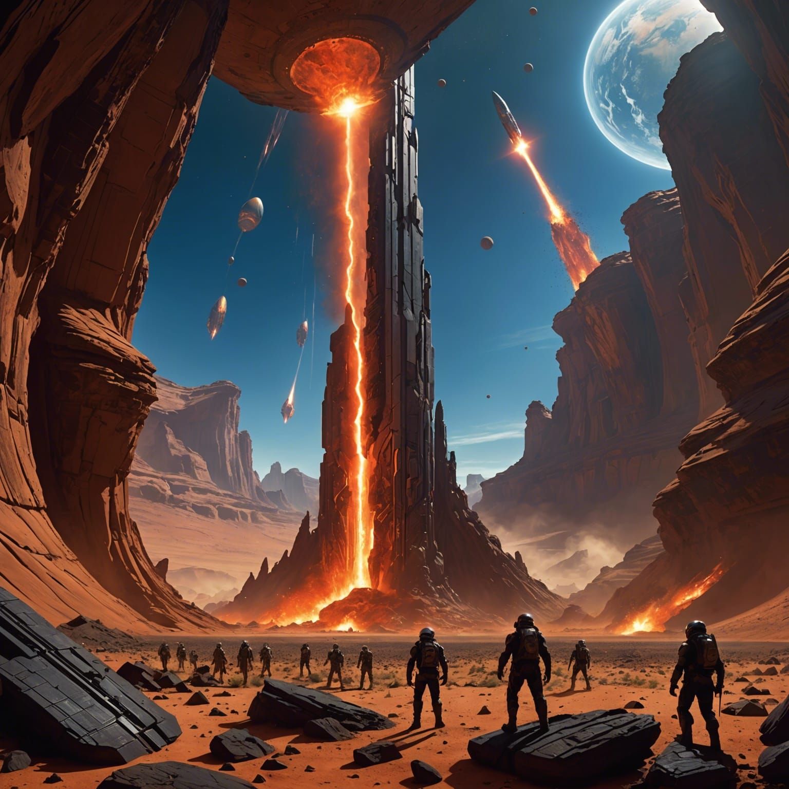 Starship Cracks Alien Monolith on Mars in 8K