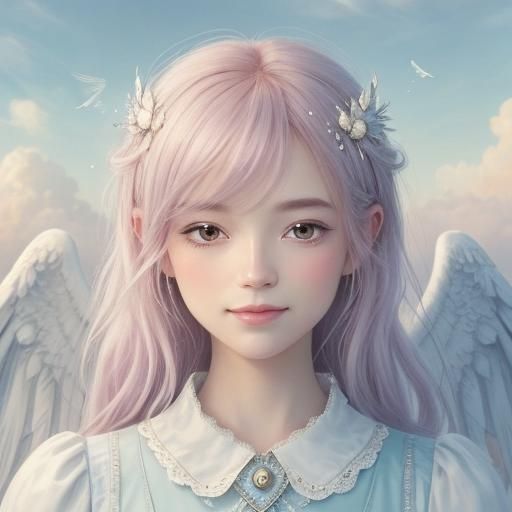 Ethereal Baby Spirit of Air in Cutepunk Style