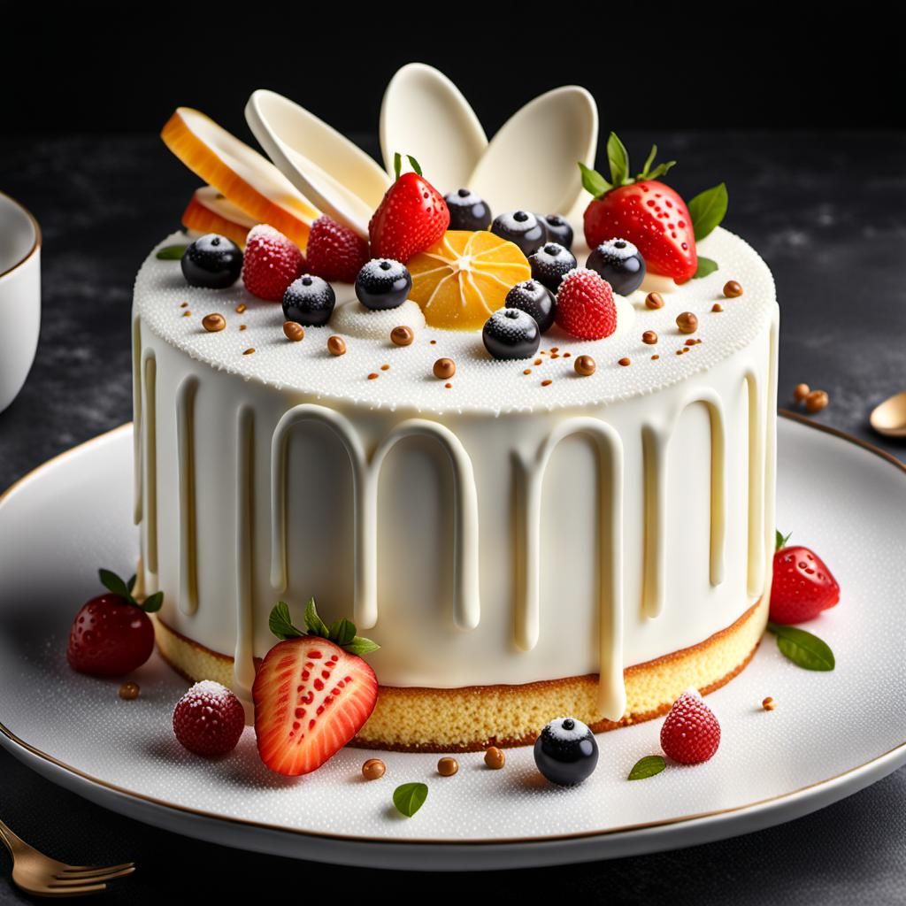 Molecular Gastronomy Vanilla Cream Cake in 8K
