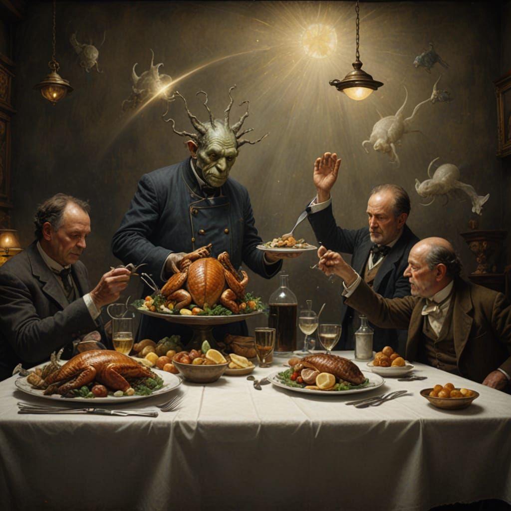 Plagued by his Demons, as he reaches for the Fork.