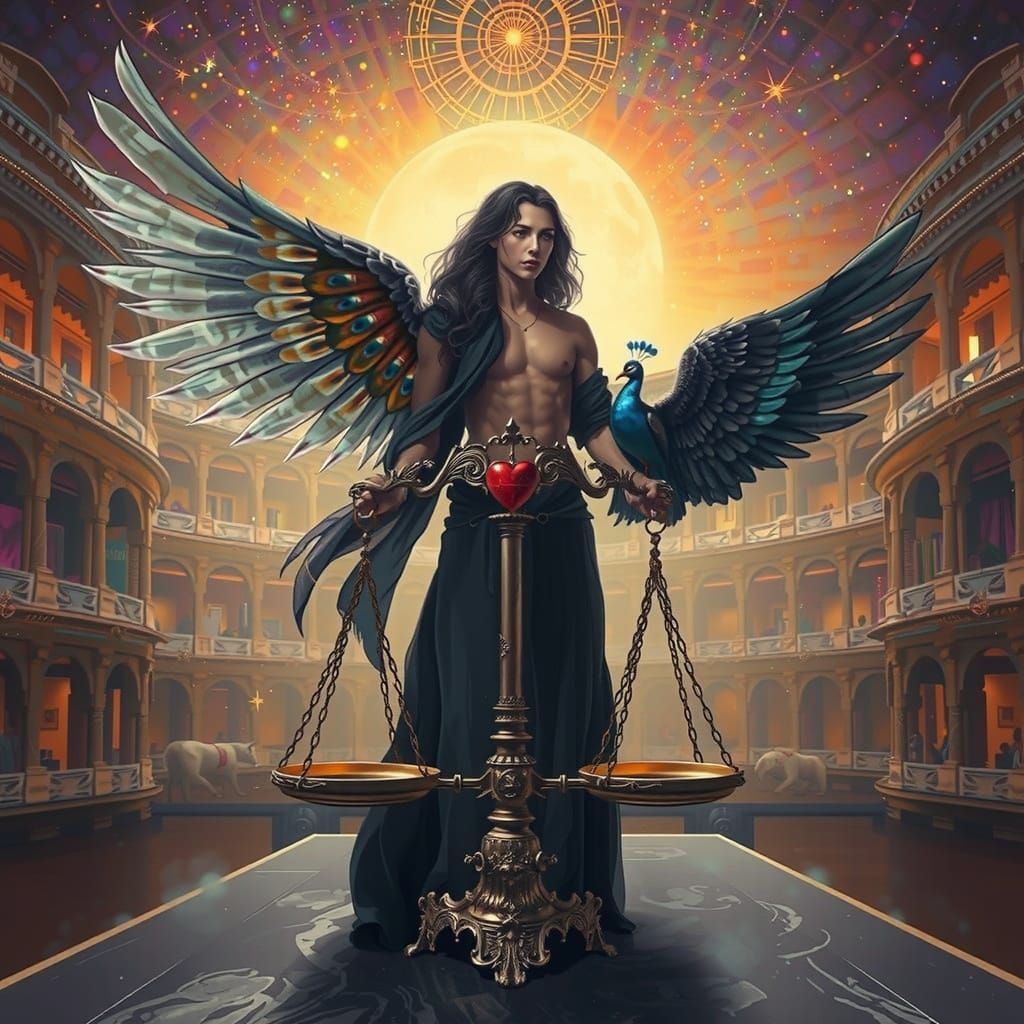 Ethereal Angels Weigh Fate in Ancient Colosseum