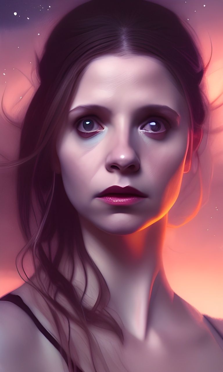 Buffy Summers in Space: A Digital Watercolor Illustration