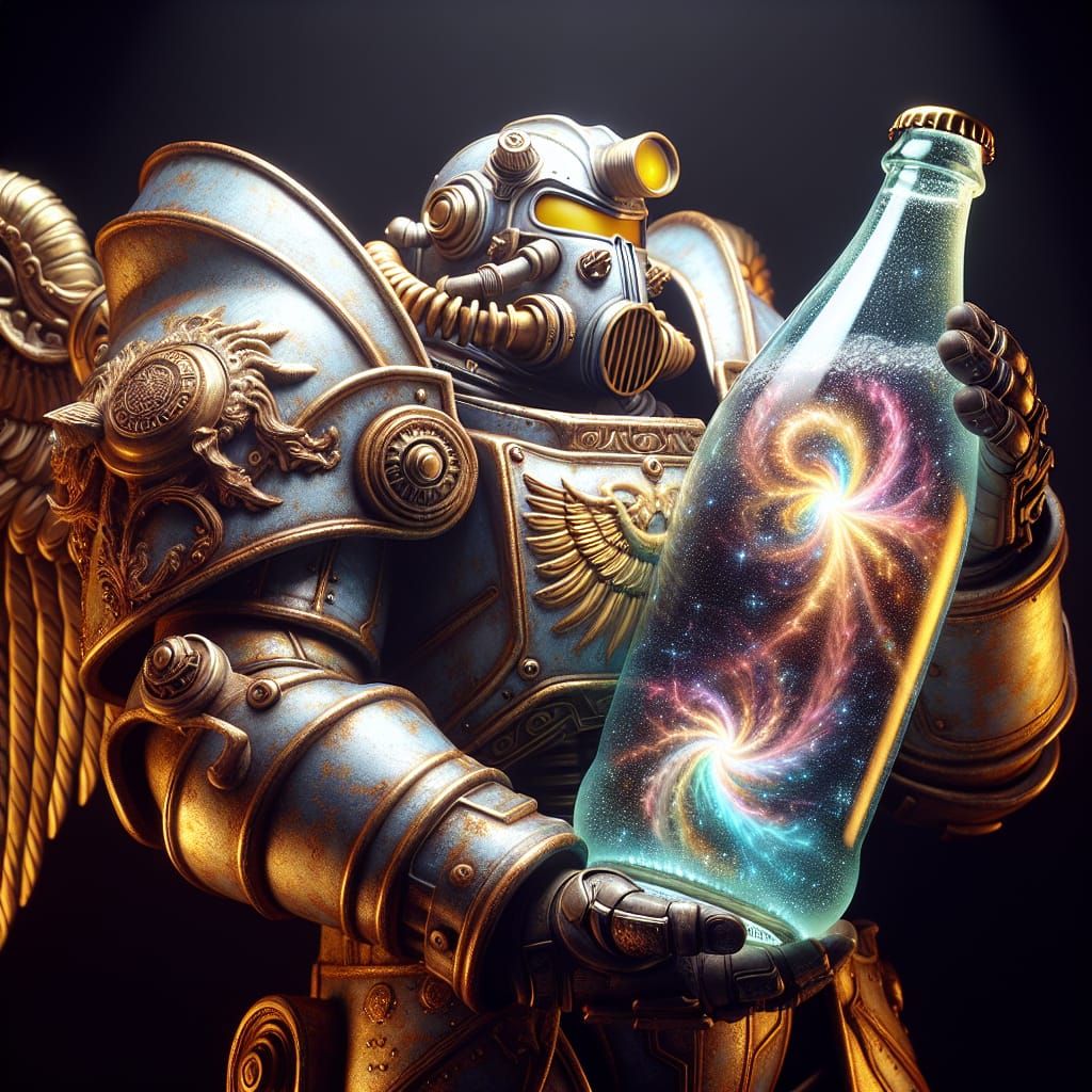 Magical Armor Holding Fractal Galaxies