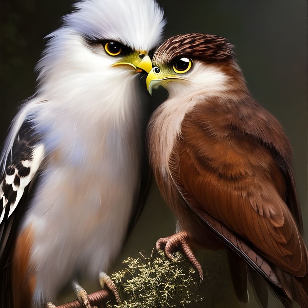 Detailed Portrait of a Cute Baby Falcon