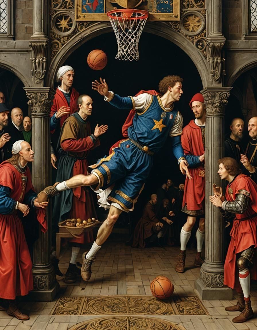 NBA All-Star Player in Flemish Master Style