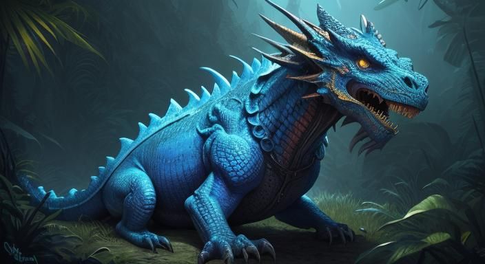 Dragon Protecting a Magical Artifact in Digital Art