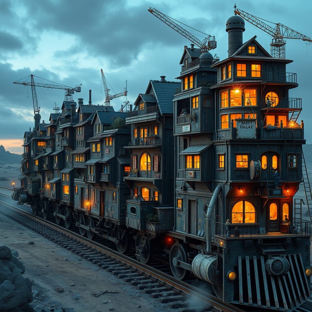 Colossal Pirate Train Village in Wasteland