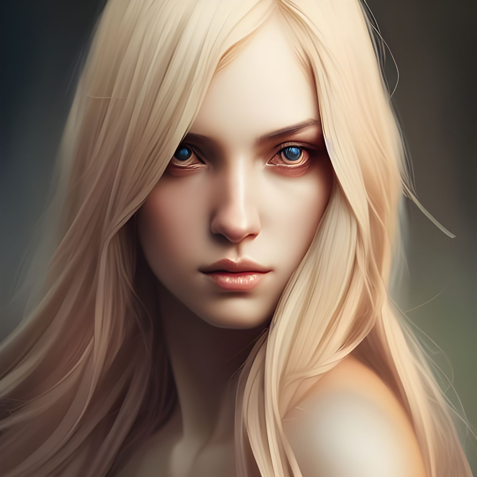Elegant Blonde Woman: Hyper-Detailed Digital Portrait