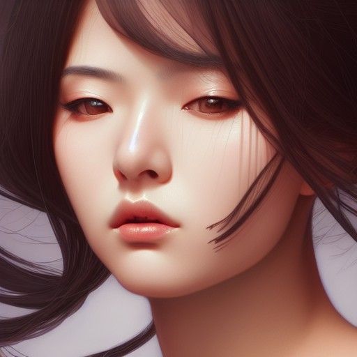 Seductive Fox-Eared Woman: Detailed Digital Art Portrait