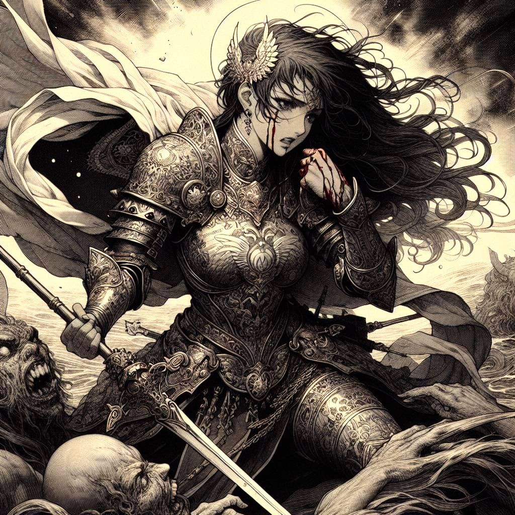 Baroque Knightess Embodies Tragic Elegance